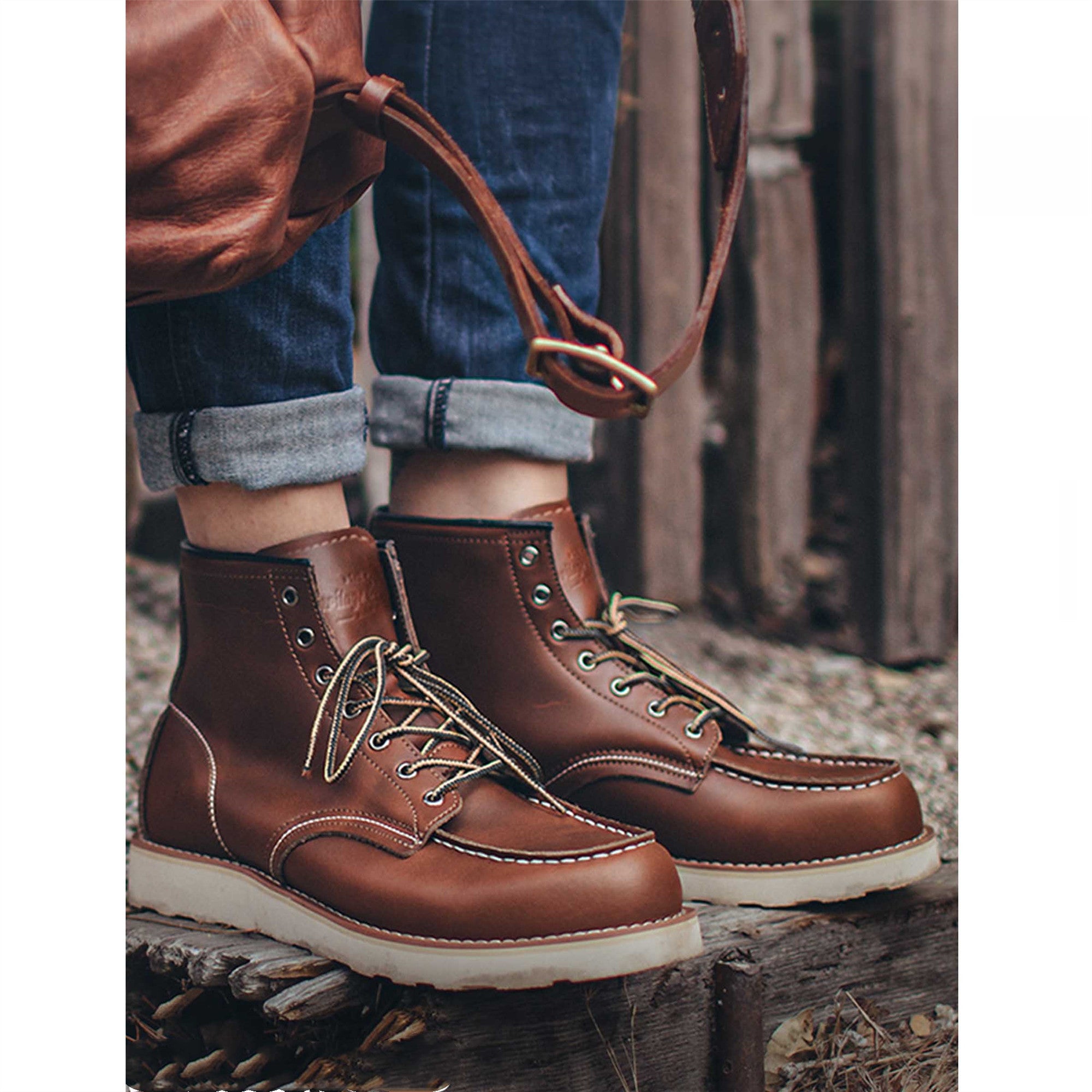 Mid-high Moc Toe Boots