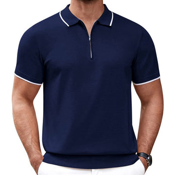 Zipper Sweater Polo Shirt