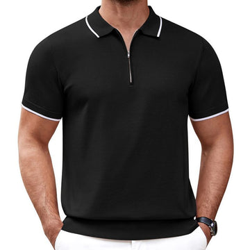 Zipper Sweater Polo Shirt