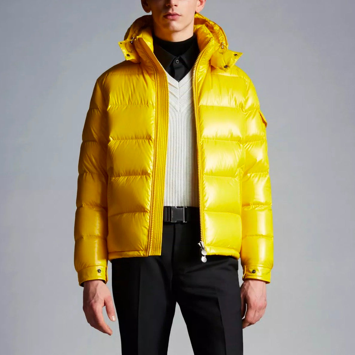 Glossy Hoodie Puffer Jacket