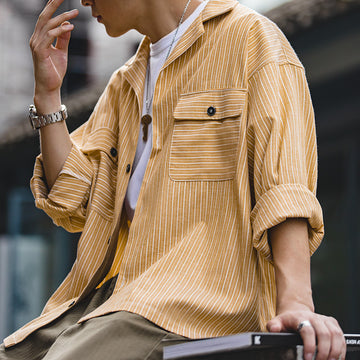 Yellow Striped Long Sleeve Shirt