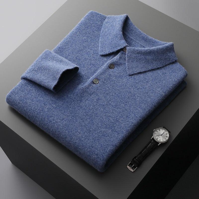 Long Sleeve Cashmere straight point collar Pullover