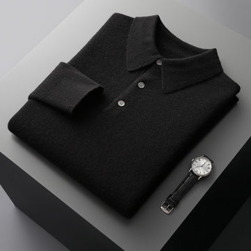 Long Sleeve Cashmere straight point collar Pullover