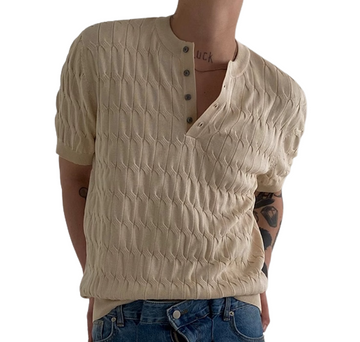 Hemp Pattern Knitted Shirt